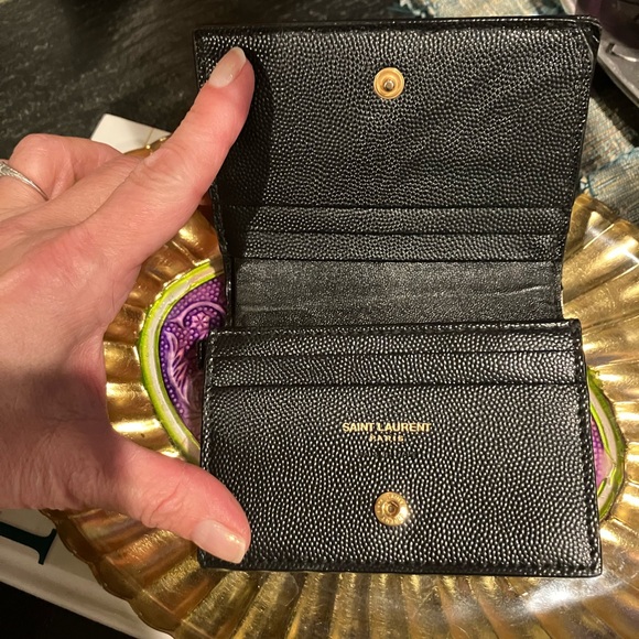 Traded NFS YSL Black Maltese Leather Compact Wallet - Picture 11 of 15